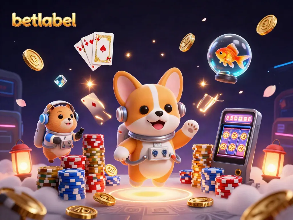 Experience the excitement of betlabel casino with a charming astronaut corgi and drifting treasures.